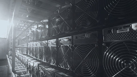 A rack of ASIC mining equipment illustrating that mining confidence remains high, despite recent price declines.